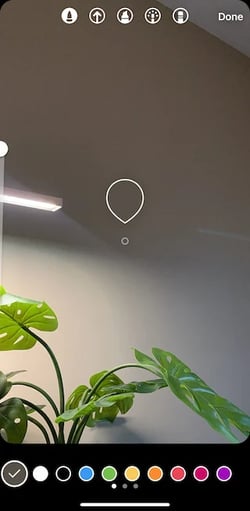 Using the color picker tool inside Instagram Stories
