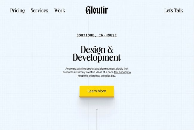 Gloutir: html page example