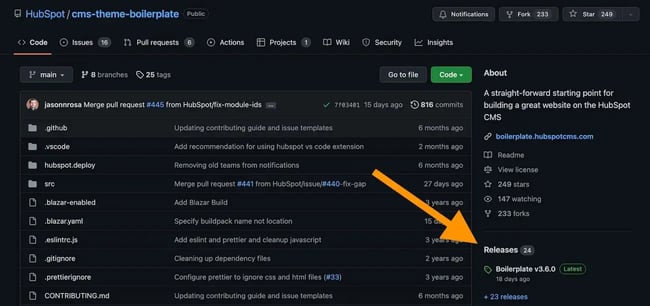 How to Download a folder from github: image shows to click releases