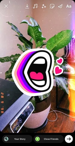 Seasonal sticker in Instagram Stories