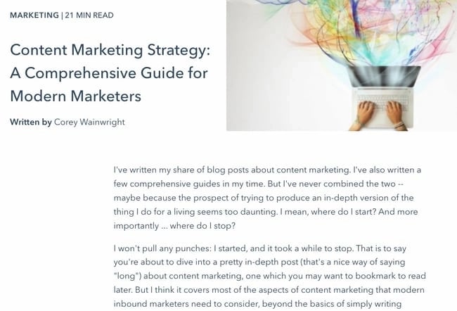 marketing plan examples: hubspot content marketing plan