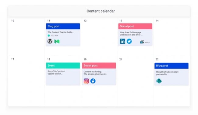 social media calendar tools: StoryChief