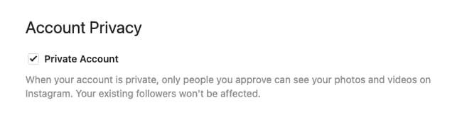 How to make your account private on instagram