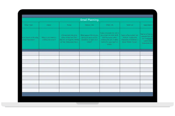 Email Planning Template in Excel